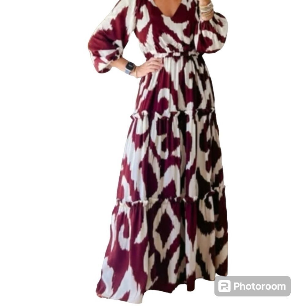 Express Print Tiered Maxi Dress